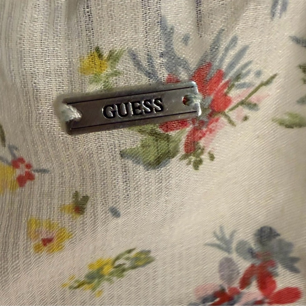 Guess Floral Ruffle Camisole in Cream and Red Size S Boho Cottagecore Festival - Picture 14 of 15